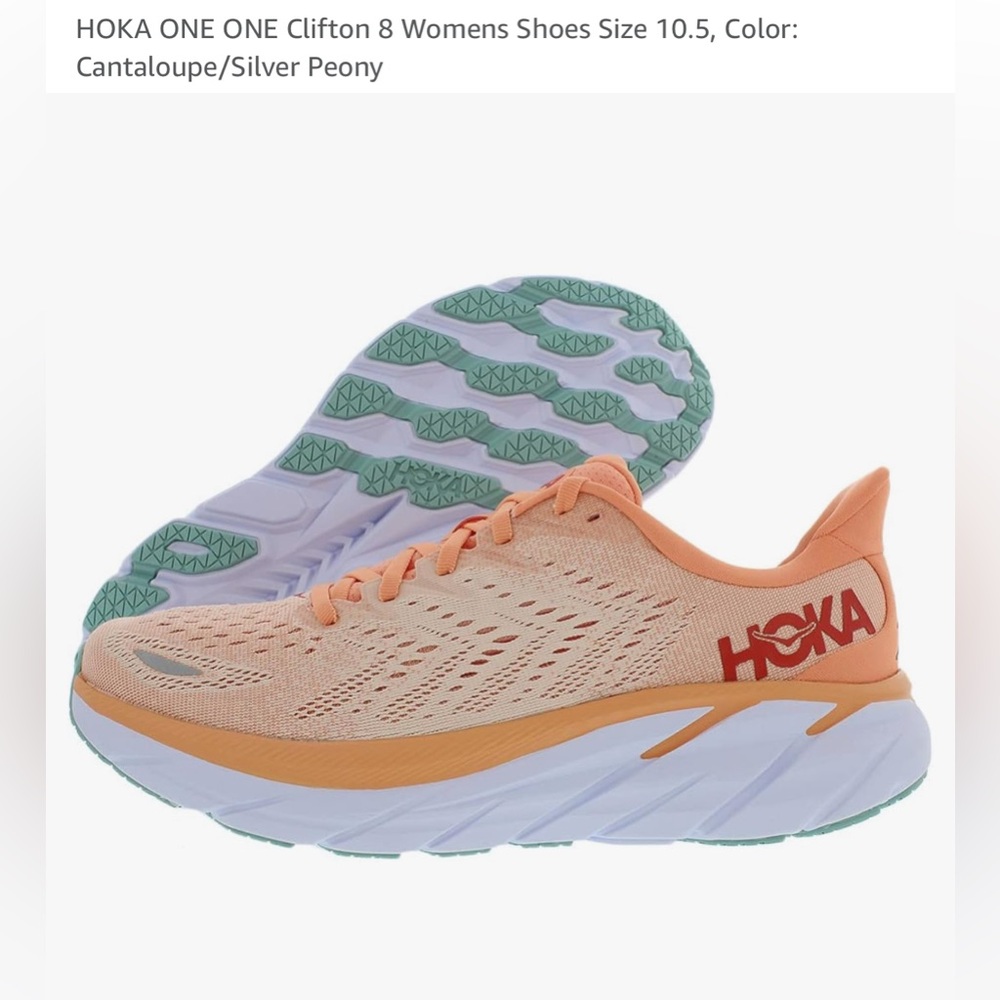Hoka ONE ONE Clifton 8 | Cantaloupe/ Silver | size 8